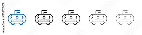 Electric heating boiler icon Outline vector logo for web ui