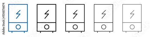 Electric heating boiler icon Outline vector logo for web ui