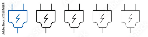 Electric plug icon Outline vector logo for web ui