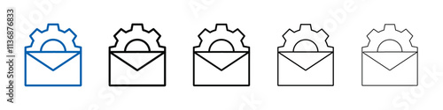 Email settings icon Outline vector logo for web ui