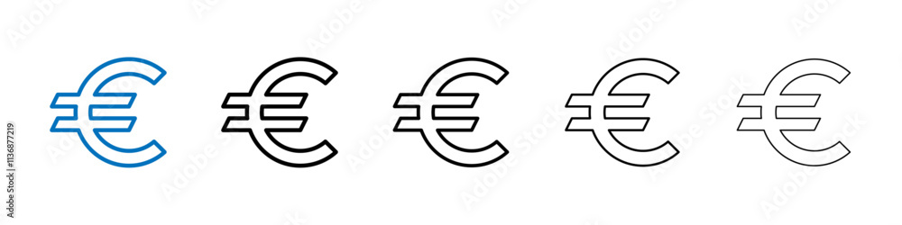 Euro icon Outline vector logo for web ui Euro icon Outline vector logo for web ui