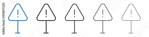 Exclamation danger icon Outline vector logo for web ui