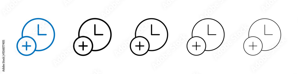 Extra hours icon Outline vector logo for web ui Extra hours icon Outline vector logo for web ui