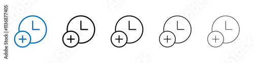 Extra hours icon Outline vector logo for web ui