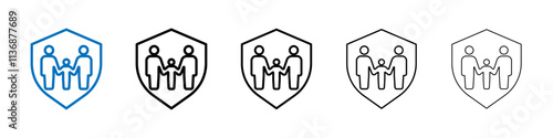 Family insurance icon Outline vector logo for web ui