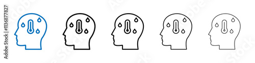 Fever icon Outline vector logo for web ui