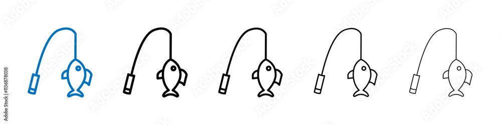 Fishing icon Outline vector logo for web ui Fishing icon Outline vector logo for web ui