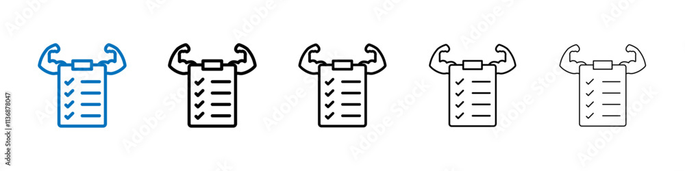 Fitness plan icon Outline vector logo for web ui Fitness plan icon Outline vector logo for web ui