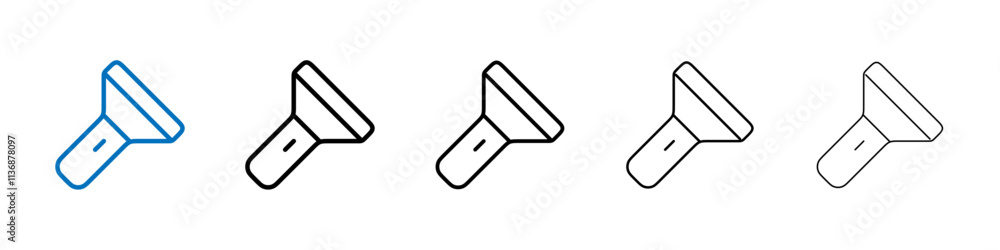 Flash light icon Outline vector logo for web ui Flash light icon Outline vector logo for web ui