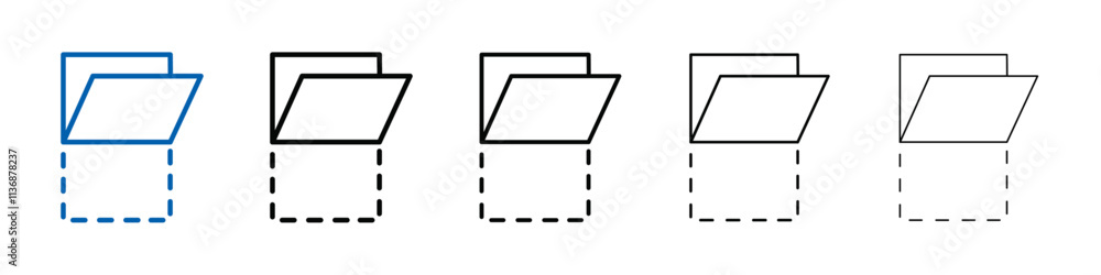 Folded Paper Icon Outline vector logo for web ui Folded Paper Icon Outline vector logo for web ui