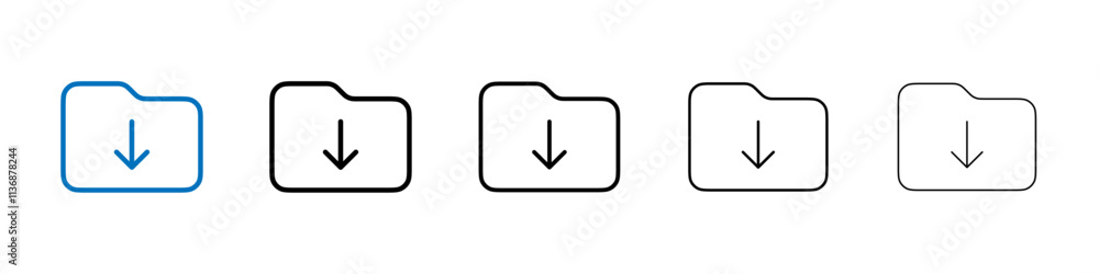Folder download icon Outline vector logo for web ui Folder download icon Outline vector logo for web ui