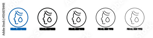 for all skin types icon Outline vector logo for web ui