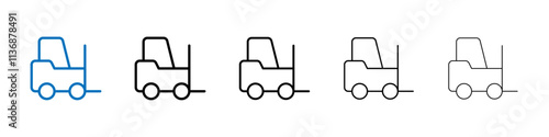 Forklift icon Outline vector logo for web ui