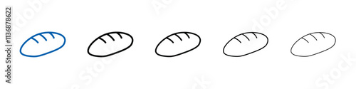 French bread icon Outline vector logo for web ui