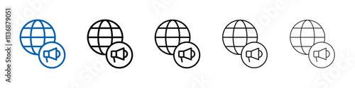 Global campaign icon Outline vector logo for web ui