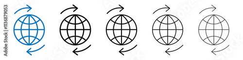 Globalization icon Outline vector logo for web ui