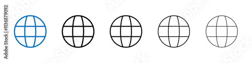 Globe icon Outline vector logo for web ui