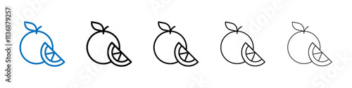 Grapefruit icon Outline vector logo for web ui