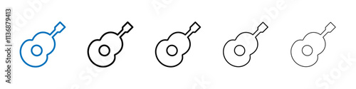 Guitar icon Outline vector logo for web ui