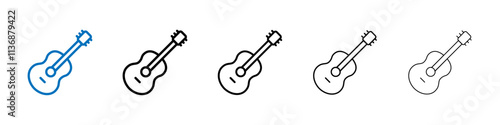 Guitar icon Outline vector logo for web ui