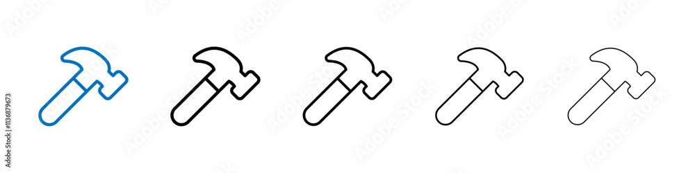 Hammer icon Outline vector logo for web ui Hammer icon Outline vector logo for web ui