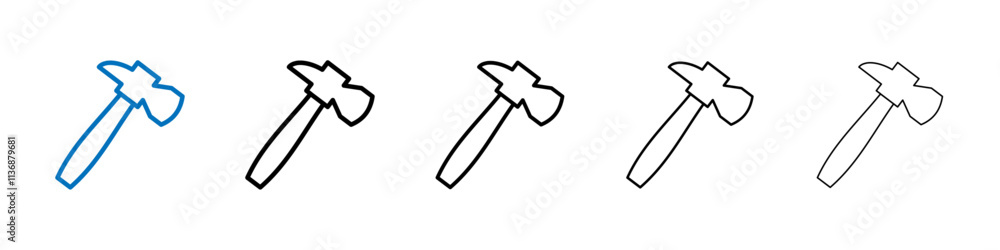 Hammer icon Outline vector logo for web ui Hammer icon Outline vector logo for web ui