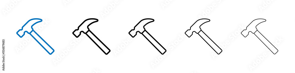 Hammer icon Outline vector logo for web ui Hammer icon Outline vector logo for web ui