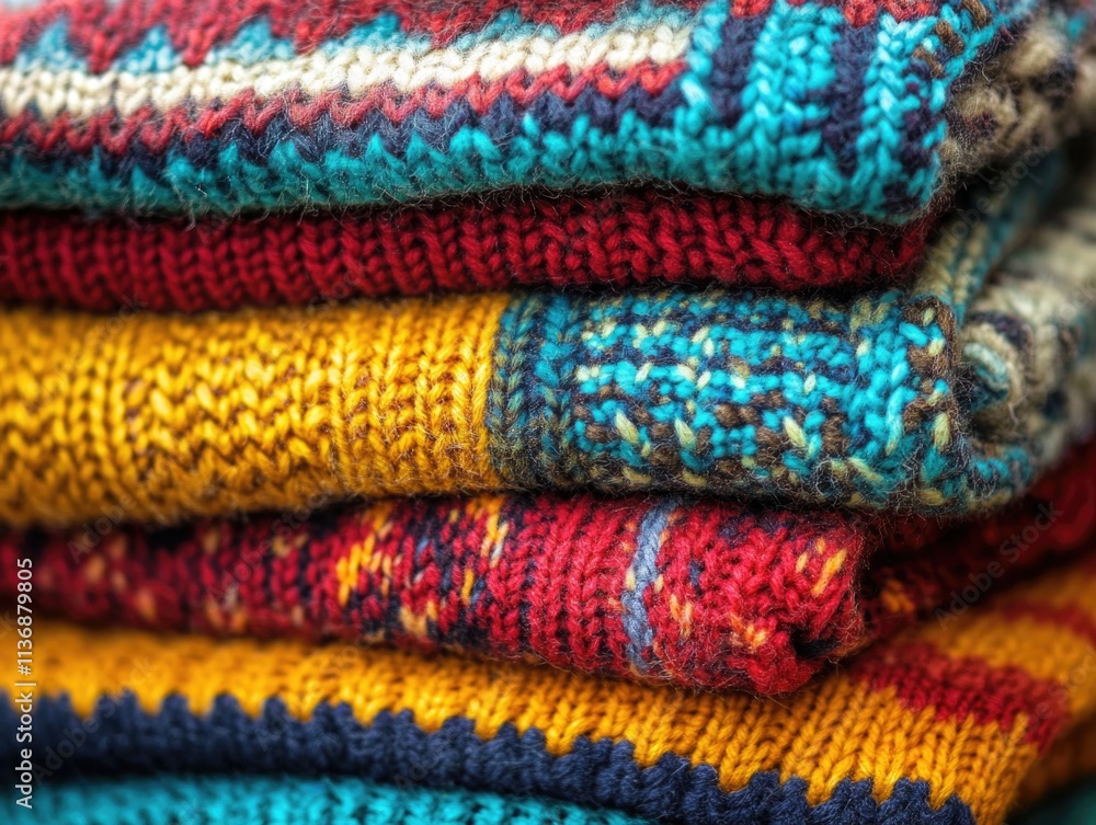 Multicolored Knitted Stacks Multicolored Knitted Stacks