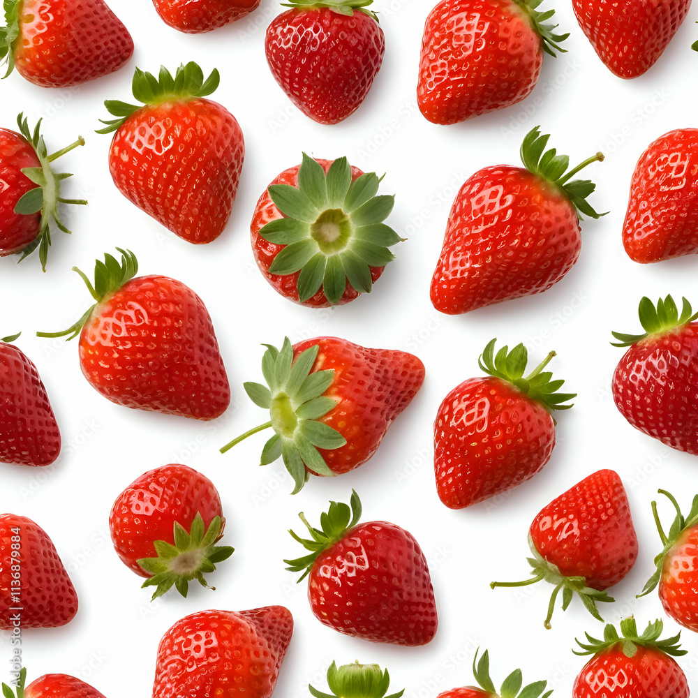 set of strawberries isolated on white background set of strawberries isolated on white background