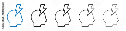 Headache icon Outline vector logo for web ui