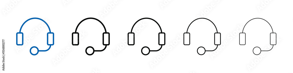 Helpdesk Headphone icon Outline vector logo for web ui Helpdesk Headphone icon Outline vector logo for web ui