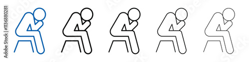 helpless human icon Outline vector logo for web ui