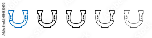Horseshoe icon Outline vector logo for web ui