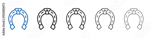 Horseshoe icon Outline vector logo for web ui