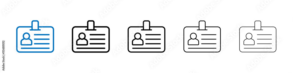 ID badge icon Outline vector logo for web ui ID badge icon Outline vector logo for web ui