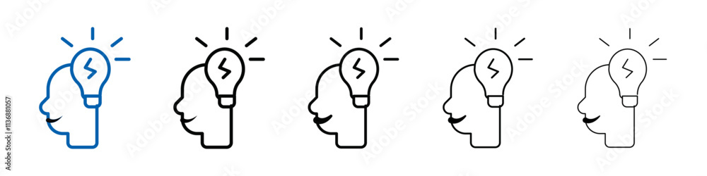 Idea generation icon Outline vector logo for web ui Idea generation icon Outline vector logo for web ui