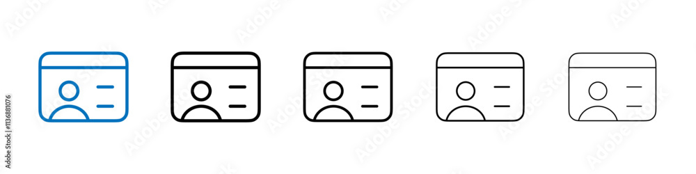 Identity card icon Outline vector logo for web ui Identity card icon Outline vector logo for web ui
