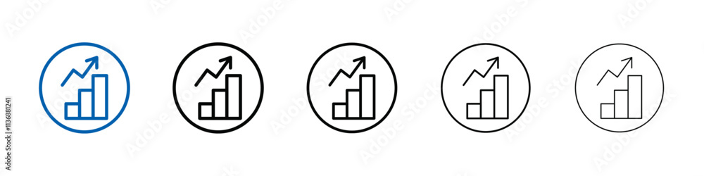 Increase chart icon Outline vector logo for web ui Increase chart icon Outline vector logo for web ui