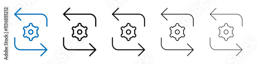 Implementation icon Outline vector logo for web ui