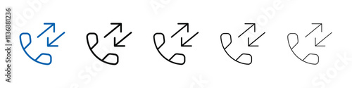 incoming outgoing calls icon Outline vector logo for web ui