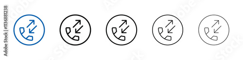 incoming outgoing Phone call icon Outline vector logo for web ui