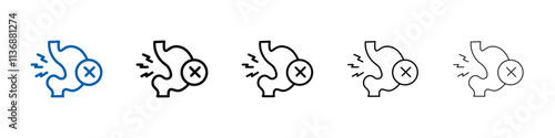 Indigestion icon Outline vector logo for web ui