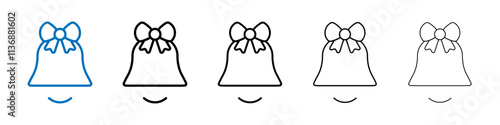 Jingle bell icon Outline vector logo for web ui