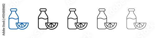 Juice bottle icon Outline vector logo for web ui