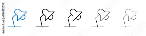 Lamp icon Outline vector logo for web ui
