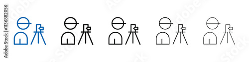 land surveyor icon Outline vector logo for web ui