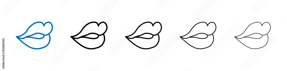 Lips icon Outline vector logo for web ui Lips icon Outline vector logo for web ui