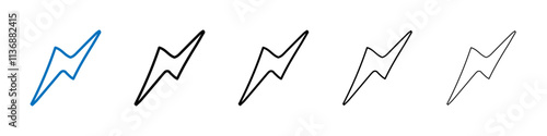 Lightening bolt icon Outline vector logo for web ui