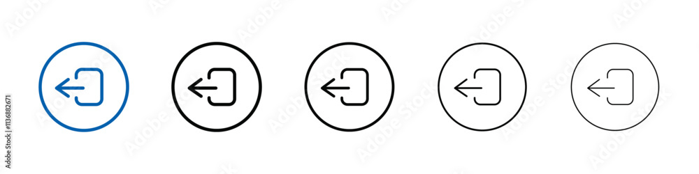 Logout exit icon Outline vector logo for web ui Logout exit icon Outline vector logo for web ui