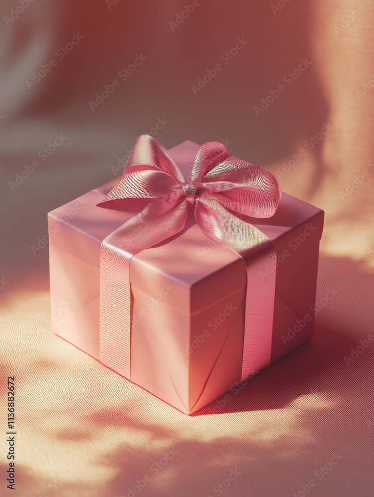 Pink Gift Box with Pink Bow Pink Gift Box with Pink Bow